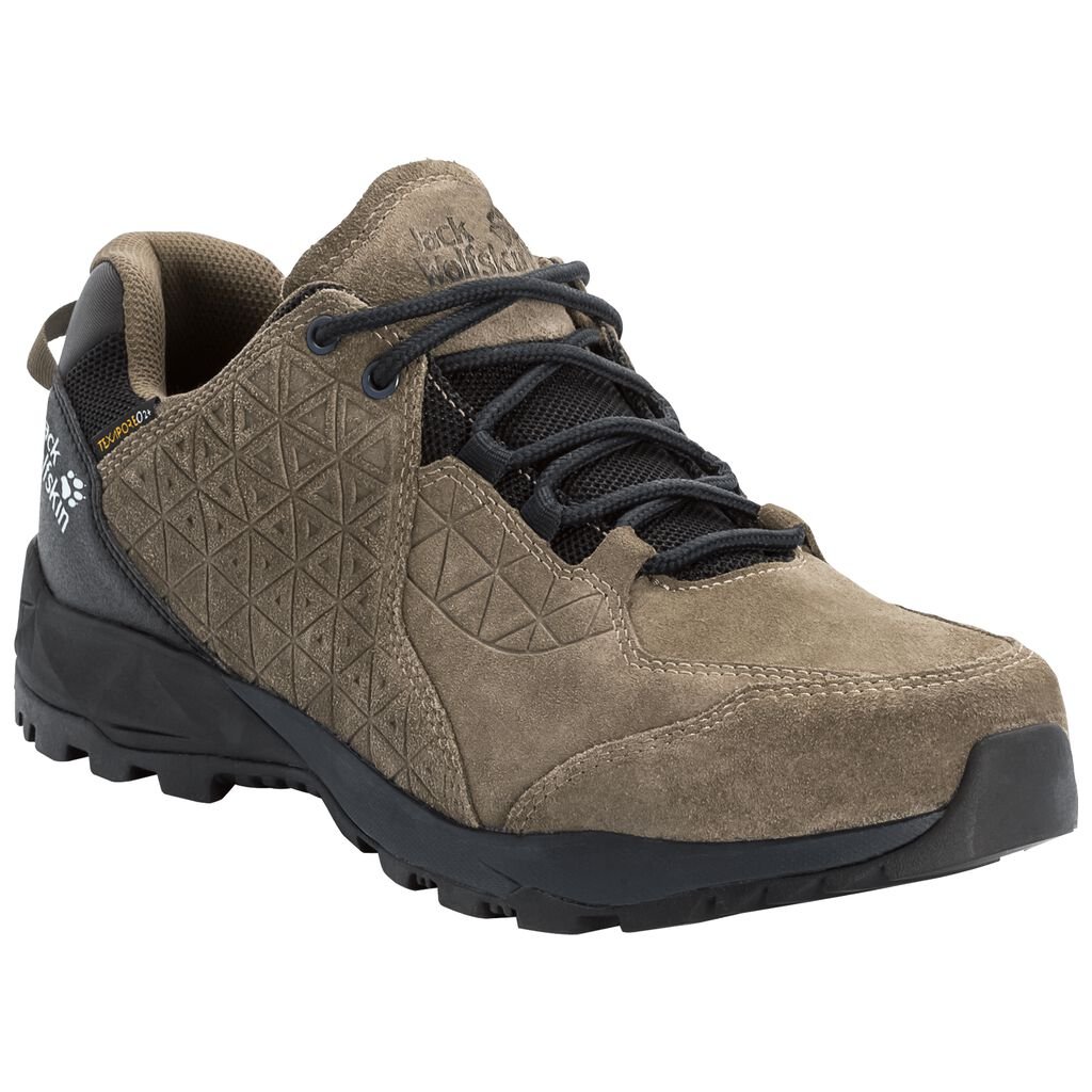 Jack Wolfskin CASCADE HIKE LT TEXAPORE χαμηλα ορειβατικα παπουτσια ανδρικα χακί/μαυρα | GR4604311